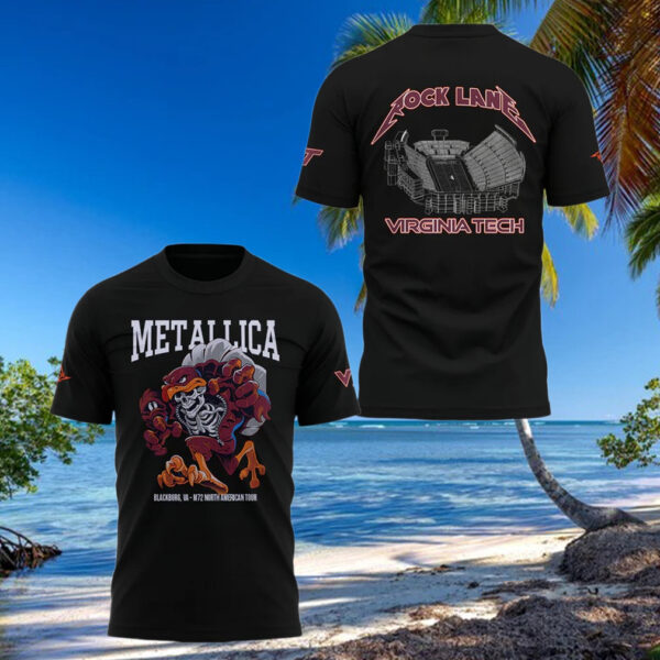 Metallica x Virginia Tech Lane Rocked T Shirt Unique Gifts For Music Lovers